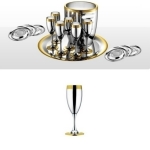 ЛА ПЕРЛЕ Набор бокалов для шампанского с золотым декором  6 шт. стальной Цептер (Zepter) 