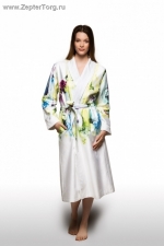 Женский сатиновый халат на махровой подкладке Masterpiece, длинный 