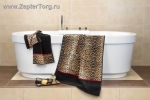 Шенилловые полотенца Safari, леопард с черным бордюром, 3 шт 