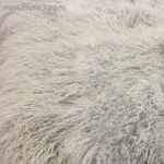 Меховое покрывало лама длинный ворс, размер 170 х 260 см, цвет жемчужный 