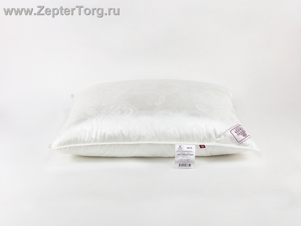 Гипоаллергенная подушка жаккард (Soft Comfort Grass) средней степени поддержки, размер 50 х 70 