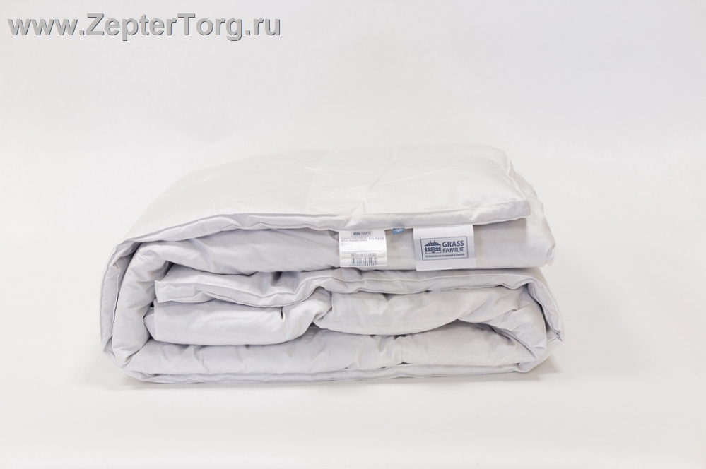Одеяло пуховое гусиный серый пух кассетное ручной работы (White Familie Down) теплое, размер 220 х 200 