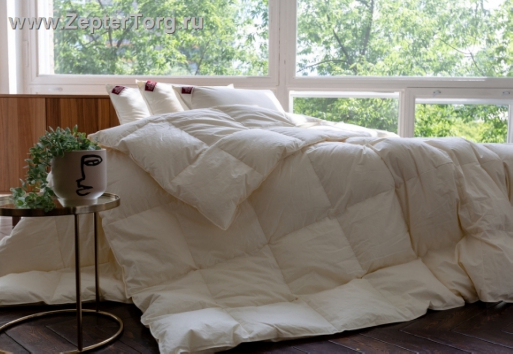 Пуховое одеяло кассетное ручной работы (Organic Down Grass) всесезонное, размер 220 х 240 