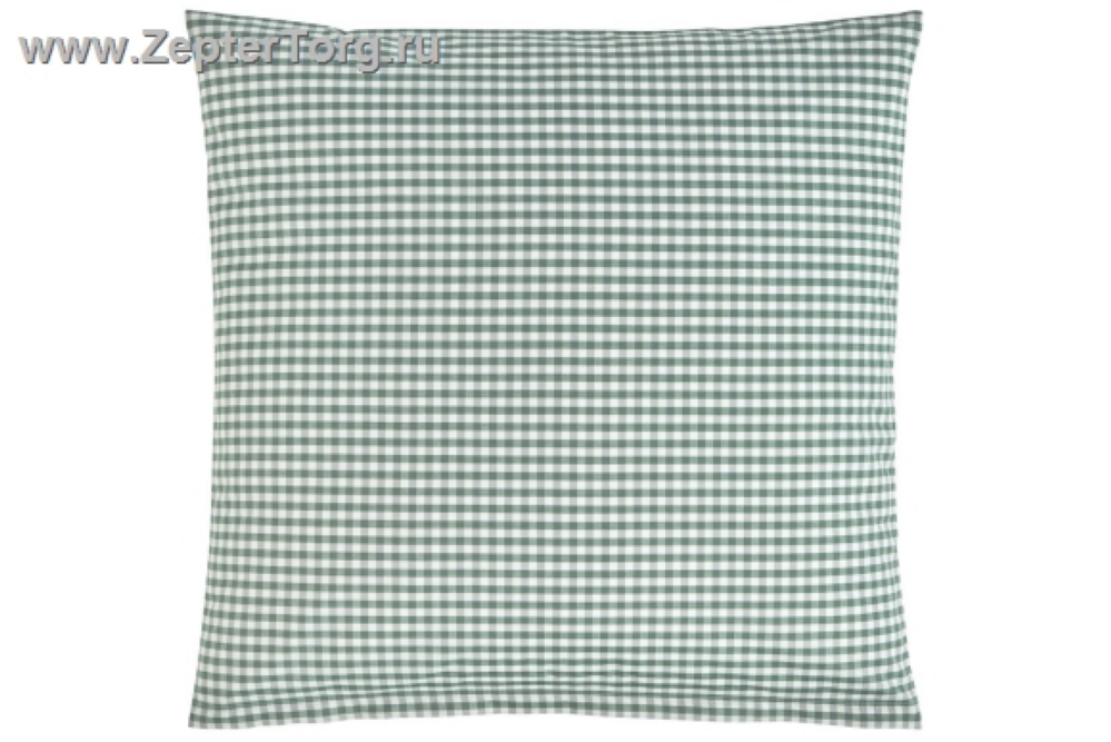 Комплект постельного белья двуспальный из сатина Vichy Виши зеленая клетка 