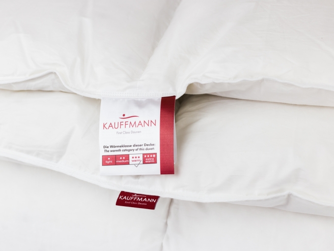 Пуховое одеяло кассетное (Kauffmann Comfort Decke) теплое, размер 220 х 200
