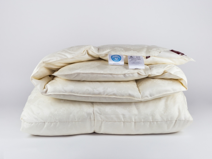 Пуховое одеяло кассетное ручной работы (Silk Down Grass) теплое, размер 220 х 200