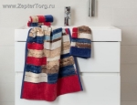 Шенилловые полотенца Vintage Wood, красный бордюр, 3 шт 